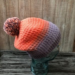 Hand Crochet beanie Winter Hat with Pom Pom